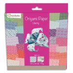 AVENUE MANDARINE Pochette de 60 feuilles origami 20x20cm, 70g, recto-verso + 1 planche stickers yeux
