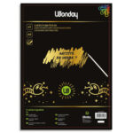 WONDAY Crée'Up Sachet de 5 cartes à gratter A4 or + 1 stylet en bambou