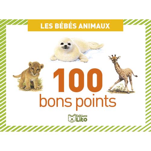 409955_d1-1.jpg LITO DIFFUSION Boîte de 100 bons points bébés animaux, format 7,8 x 5,7 cm – Image 1
