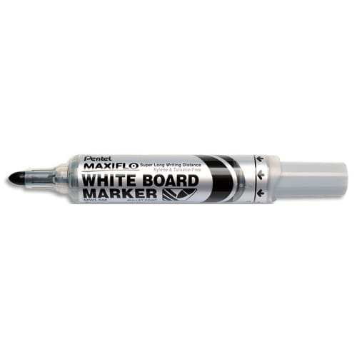 410896_d1.jpg PENTEL Marqueur effaçable sec tableaux Blancs pointe ogive large encre liquide base alcool Noire MAXIFLO – Image 1