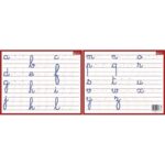 CBG Ardoise Blanche effaçable à sec format 21 x 26,5cm, avec l'aphabet en minuscule cursive