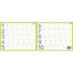 CBG Ardoise Blanche effaçable à sec format 21 x 26,5cm, avec les chiffres de 1 à 10