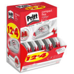 PRITT Boite de 16 rollers correction frontal jetable PRITT COMPACTFLEX.Embout flex.Dimensions 4,2mmx10 m