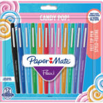 PAPERMATE Pochette de 12 Stylos feutres Flair Original Candy Pop, pointe 0,4mm
