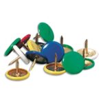 WONDAY Boîte de 100 Punaises cuivrées recouverte de plastique. Coloris assortis.