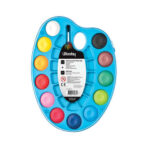 WONDAY Palette ovale de 12 pastilles de couleur + 1 pinceau