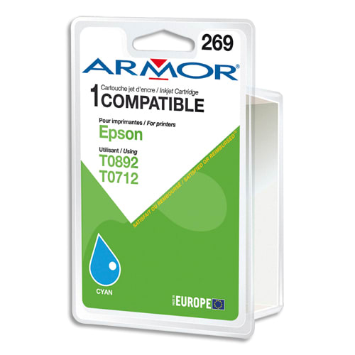 419016_d1-1.jpg ARMOR Cartouche compatible Jet d'encre Cyan EPSON T0712 - T0892 B12315R1 – Image 1