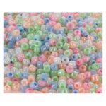 O'COLOR Bocal de 500 perles de rocailles nacrées, diamètre 5mm, couleurs assorties