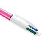 BIC Stylo bille 4 couleurs rétractable Shine. Pointe Moyenne (1,0 mm) - Corps Métallisé Rose – Image 3