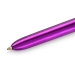 BIC Stylo bille 4 couleurs rétractable Shine. Pointe Moyenne (1,0 mm) - Corps Métallisé Violet – Image 2
