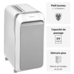 FELLOWES Destructeur micropart LX-Series LX221 Blanc, DIN P-5 - 5050501 – Image 3