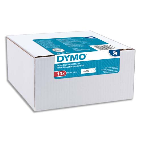 433762_d1-1.jpg DYMO Pack de 10 rubans D1 Noir/Blanc 9 mm x 7 m 2093096 – Image 1