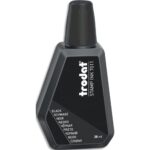 TRODAT Encre à tampon sans huile pour recharger tampons encreurs. Flacon de 28ml Noir