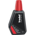 TRODAT Encre à tampon sans huile pour recharger tampons encreurs. Flacon de 28ml Rouge