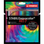 STABILO Aquacolor ARTY crayon de couleur aquarellable - Etui carton de 24 crayons - Coloris assortis