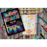 STABILO Pen 68 ARTY feutre de dessin pointe moyenne - Etui carton de 18 feutres - Coloris assortis – Image 4