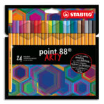 STABILO point 88 ARTY feutre pointe fine (0,4 mm) - Etui de 24 feutres fins - Coloris assortis