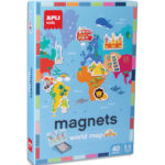 APLI Boîte de 40 magnets pour construire une carte du monde avec support. + de 4 ans.