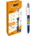 BIC Stylo bille 4 couleurs rétractables Message. Pointe Moyenne (1,0 mm). Décors « Who's The Boss »