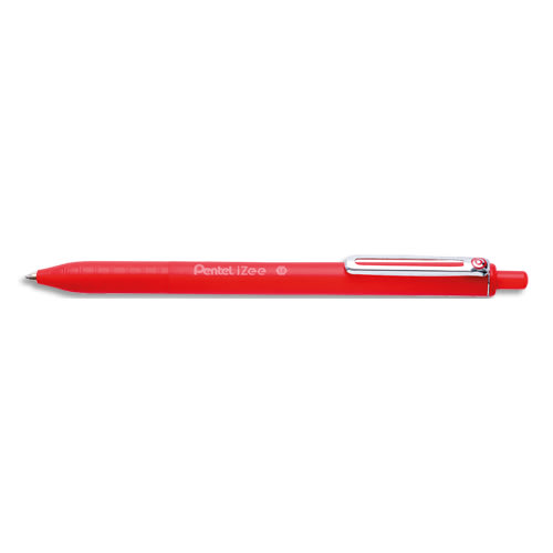 434312_d1.jpg PENTEL Stylo bille iZee rétractable. Pointe 1 mm. Encre rechargeable Rouge – Image 1