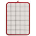 WONDAY Ardoise cartonnée 19 x 26 cm Blanche et une face quadrillée 10 x 10 cm - Cadre plastique couleur