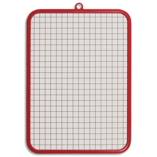 434379_d1-1.jpg WONDAY Ardoise cartonnée 19 x 26 cm Blanche et une face quadrillée 10 x 10 cm - Cadre plastique couleur – Image 1