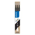 PILOT Set de 3 recharges pour roller FriXion. Pointe fine 0,5 mm. Encre Noire