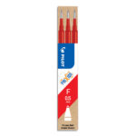 PILOT Set de 3 recharges pour roller FriXion. Pointe fine 0,5 mm. Encre Rouge