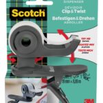 SCOTCH Dévidoir Clip & Twist C19 Gris Anthracite 1 rouleau Scotch® Magic™ 19 mm x 8,89 m - PCB x 6