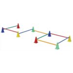 FIRST LOISIRS Kit éveil Premiers sauts, 8 balises de 23 cm, + 8 bâtons de 80 cm