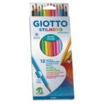GIOTTO Etui de 12 crayons de couleur hexagonaux Stilnovo Aquarelle assortis diamètre 3,3mm