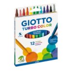 GIOTTO Etui 12 feutres de coloriage Turbo Color. Pointe moyenne. Coloris assortis.