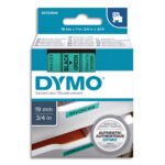 DYMO Ruban D1 Noir/vert 19MMX7M pour 1000/1000+/2000/3500/4500/5000/5530