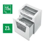 LEITZ Destructeur de documents IQ Office P-4, coupe croisée, 4x40mm, 15 feuilles, 23 litres, 80030000 – Image 2