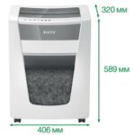 LEITZ Destructeur de documents IQ Office Pro P-4, coupe croisée, 4x40mm, 20 feuilles, 30 litres, 80060000 – Image 3