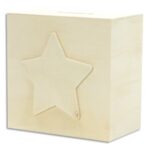 GRAINE CREATIVE Tirelire étoile en bois 10 x 10 x 6cm, à décorer : peinture, collage, mosaique, gluepatch
