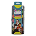 GRIM TOUT Set de 12 Galets de maquillage à l'eau+ pinceau, normes cosmétiques, nettoyage eau et savon