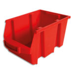 VISO Bac de rangement à bec 4L Spacy avec porte-étiquette en polypropylène Rouge L14 x H12,5 x P23 cm
