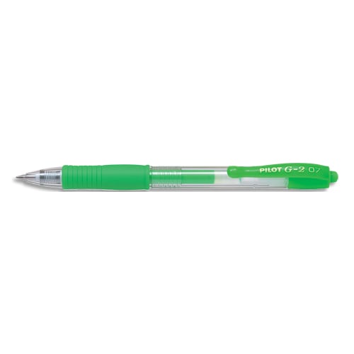436322_d1.jpg PILOT Stylo roller encre gel G-2. Pointe moyenne 07 RT. Couleur Vert néon – Image 1