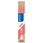 PILOT Set de 3 recharges pour roller FriXion Ball 07. Pointe moyenne 0,7 mm. Encre Rose Corail