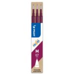 PILOT Set de 3 recharges pour roller FriXion Ball. Pointe moyenne 0,7 mm. Encre Rouge bordeaux