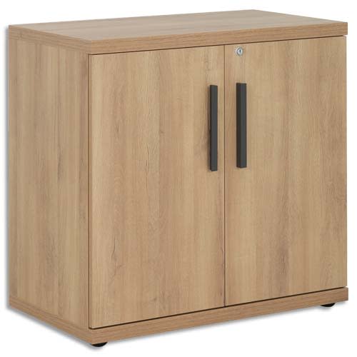 436593_d1-1.jpg GAUTIER OFFICE Rangement bas Brabant Chêne Anthracite, 2 portes, 1 étagère amovible L80 x H78 x P45 cm – Image 1