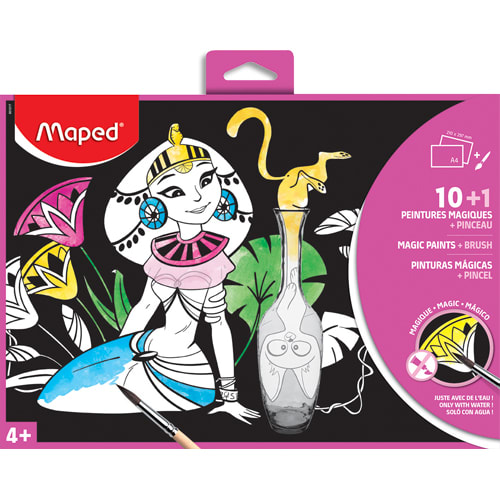 436796_d1-1.jpg MAPED 10 feuilles peinture magique + 1 pinceau couleurs assorties pochette carton – Image 1