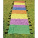 FIRST LOISIRS Parachute chenille en polyerster multicolore, L8 m x P1 m, 34 poignées, livré dans un sac