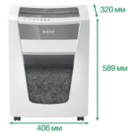 LEITZ Destructeur de documents IQ Office Pro P-5+,coupe super micro,2x5mm,7 feuilles,30 litres,80040000 – Image 3