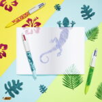 BIC Stylo bille 4 couleurs rétractables Velours. Pointe Moyenne (1,0 mm). Décors assortis Jungle – Image 4