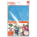 GRAINE CREATIVE Lot de 12 Masques Super Héros en caoutchouc souple, avec accessoires décoration dès 3 ans