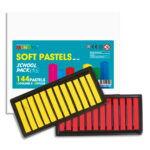 MUNGYO Boîte school pack de 144 Pastels secs, 12 plateaux de 12 pastels pour 12 couleurs basiques