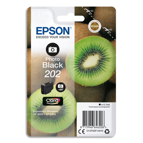 439415_d1-1.jpg EPSON Cartouche Jet d'Encre Claria Premium Photo Black ''Kiwi'' 202 (T02F1) - C13T02F14010 – Image 1