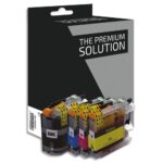PSN P/4 Cartouche compatible jet d'encre noir cyan magenta jaune Brother LC223, B8B223B/CL